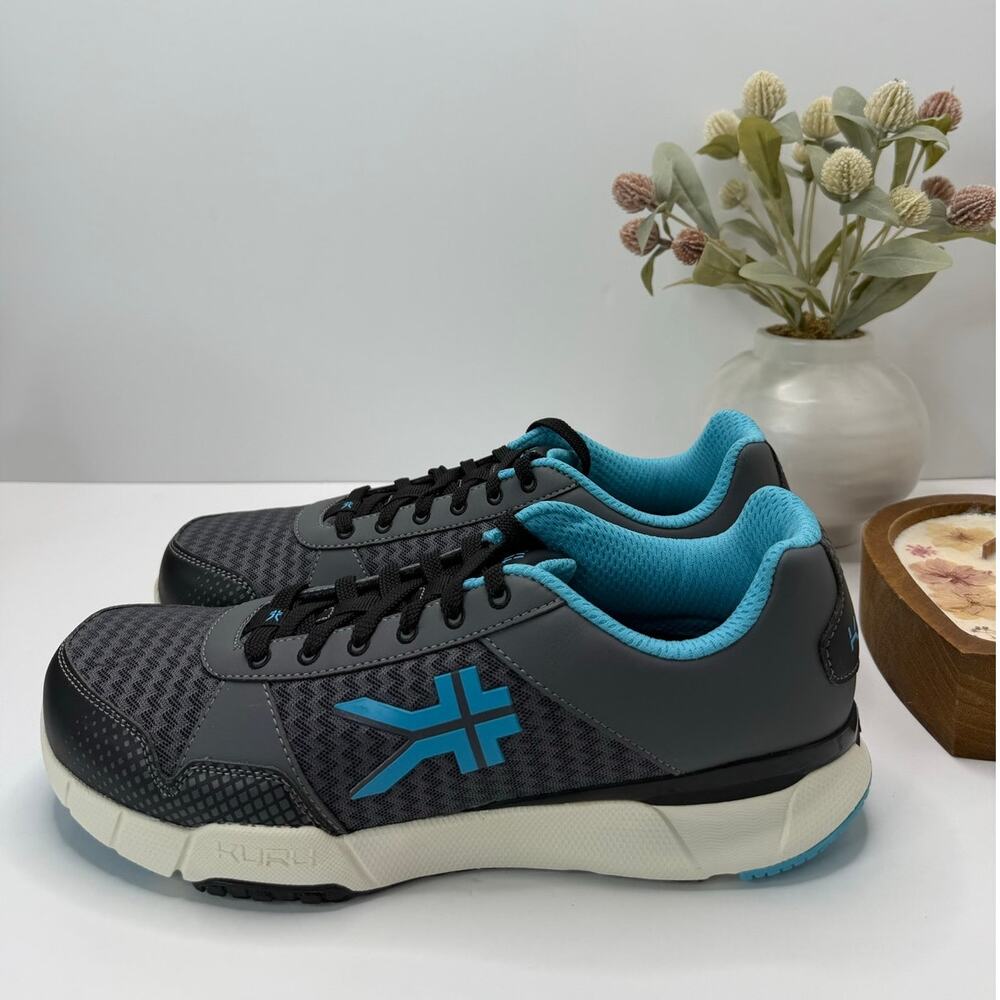 Kuru Quantum Walking Comfort Sneaker Urban Concrete/Blue Topez Women 12 Wide NWB